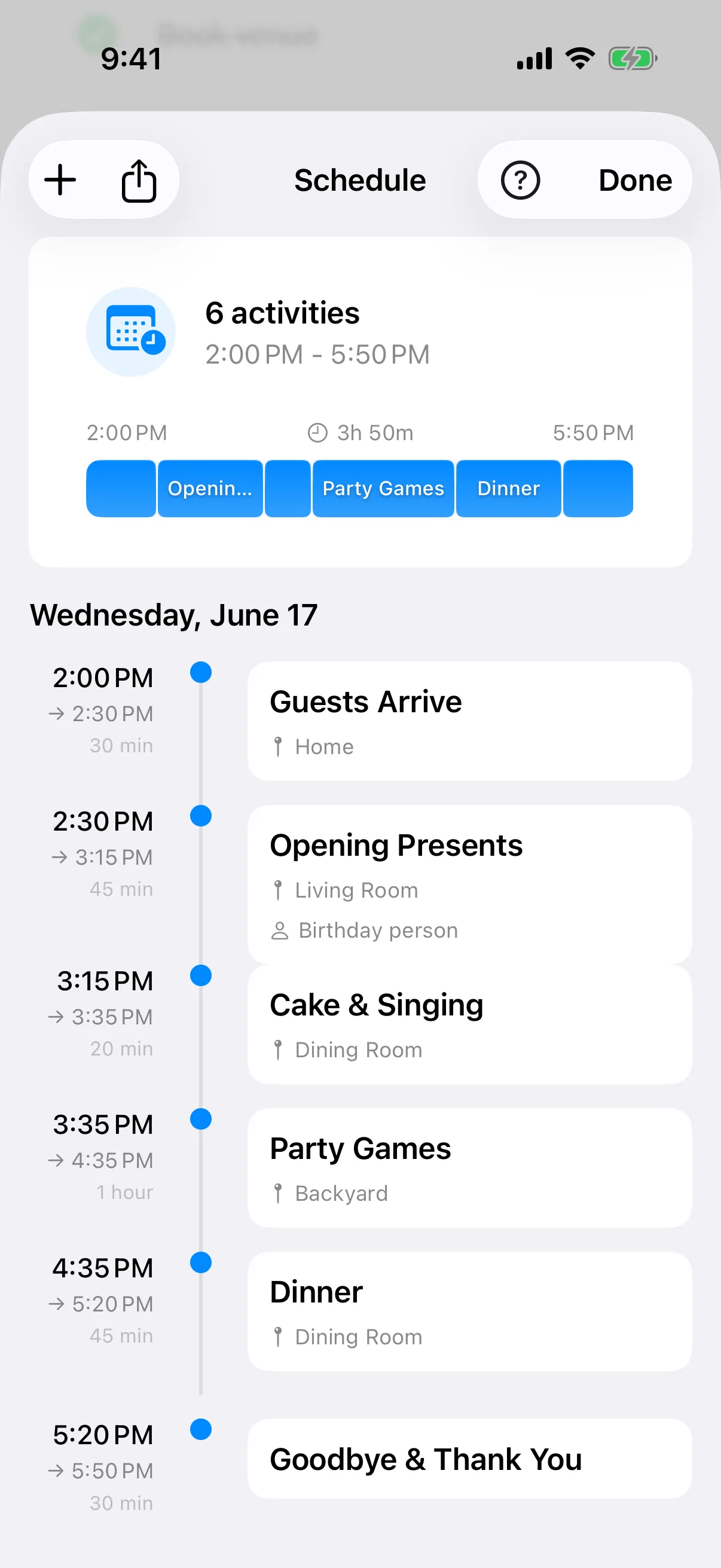 The run of show, hour by hour